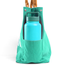 Load image into Gallery viewer, Keho Beach Bag with Vegan Leather Handles "Beach Vibes" Waterproof "with Pockets (Sandproof) - (Seafoam Green)