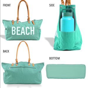 SALE: Set of 2 Beach Bags - (White and Green)