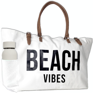 Keho Beach Bag with Vegan Leather Handles