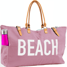 Load image into Gallery viewer, SALE: Set of 2 Beach Bags - (White and Pink)