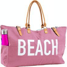 Load image into Gallery viewer, KEHO Large Canvas Shoulder Beach Bag - (Rose Gold)