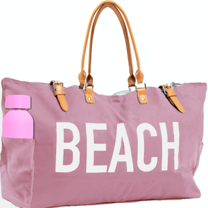Keho Beach Bag with Vegan Leather Handles
