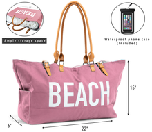 Load image into Gallery viewer, SALE: Set of 2 Beach Bags - (White and Pink)