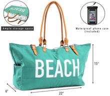 Load image into Gallery viewer, SALE: Set of 2 Beach Bags - (White and Green)