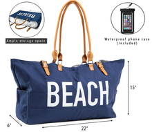 Load image into Gallery viewer, SALE: Set of 2 Beach Bags - (White and Navy)