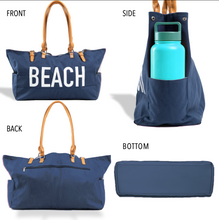 Load image into Gallery viewer, SALE: Set of 2 Beach Bags - (White and Navy)