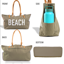 Load image into Gallery viewer, KEHO Large Canvas Shoulder Beach Bag - (Warm Sand)