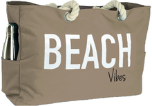 Load image into Gallery viewer, &quot;Beach Vibes&quot; - 100% Waterproof XXL Beach Bag with Rope Handles (Tan)