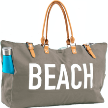 Load image into Gallery viewer, KEHO Large Canvas Shoulder Beach Bag - (Warm Sand)