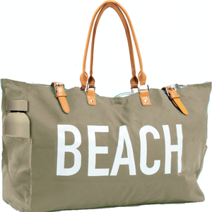 Keho Beach Bag with Vegan Leather Handles