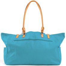 Load image into Gallery viewer, KEHO Large Canvas Shoulder Beach Bag - (Ocean Blue)