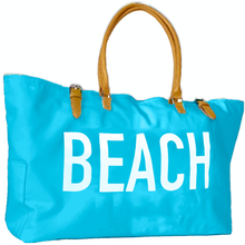 Load image into Gallery viewer, KEHO Large Canvas Shoulder Beach Bag - (Ocean Blue)