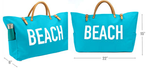 Keho Large Beach Bag "Short Handle Tote" - (Ocean Blue)