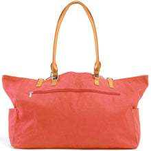 Load image into Gallery viewer, KEHO Large Canvas Shoulder Beach Bag - (Tangerine Orange)