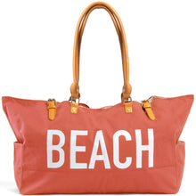 Load image into Gallery viewer, KEHO Large Canvas Shoulder Beach Bag - (Tangerine Orange)