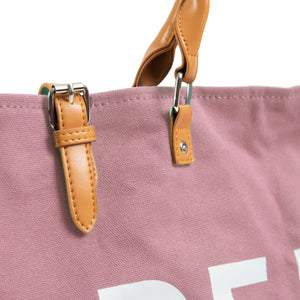 KEHO Large Canvas Shoulder Beach Bag - (Rose Gold)