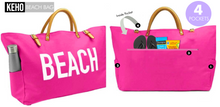 Load image into Gallery viewer, Keho Large Beach Bag &quot;Short Handle Tote&quot; - (Flamingo Pink)