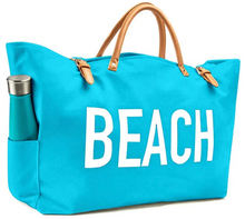 Load image into Gallery viewer, Keho Large Beach Bag &quot;Short Handle Tote&quot; - (Ocean Blue)