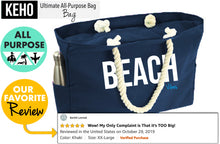 Load image into Gallery viewer, &quot;Beach Vibes&quot; - 100% Waterproof XXL Beach Bag with Rope Handles (Navy)