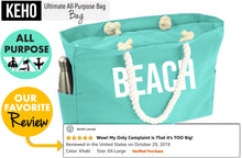 Load image into Gallery viewer, &quot;Beach Vibes&quot; - 100% Waterproof XXL Beach Bag with Rope Handles (Seafoam Green)