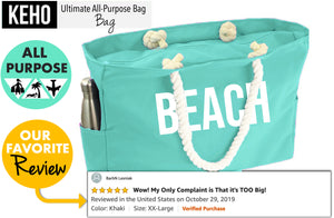 "Beach Vibes" - 100% Waterproof XXL Beach Bag with Rope Handles (Seafoam Green)