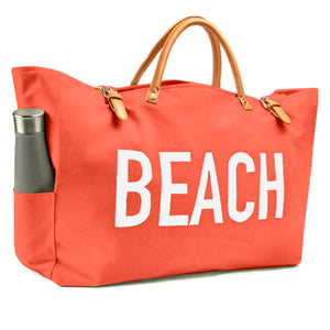 Keho Large Beach Bag "Short Handle Tote" - (Tangerine Sun)