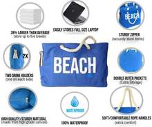 Load image into Gallery viewer, &quot;Beach Vibes&quot; - 100% Waterproof XXL Beach Bag with Rope Handles