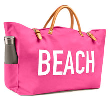 Load image into Gallery viewer, Keho Large Beach Bag &quot;Short Handle Tote&quot; - (Flamingo Pink)